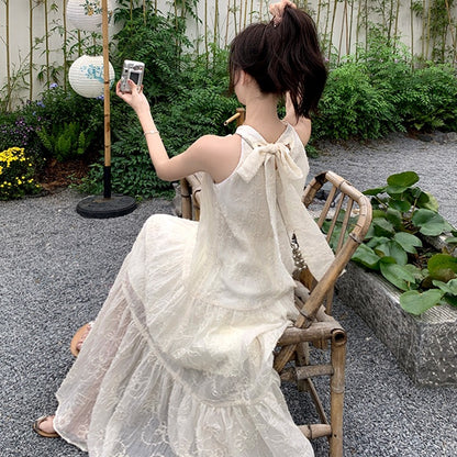 Halter Neck A-Line Midi Dress