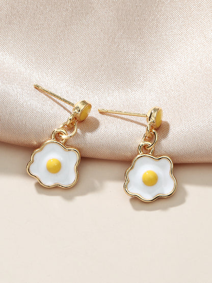 Simple Sunny-Side Up Egg Earrings