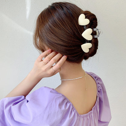 Triple Hearts Hair Claw Clip - Colorful