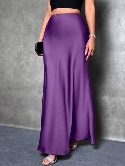 Satin Midi Skirt