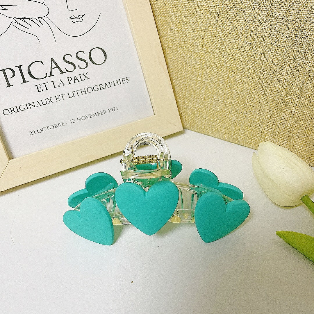 Triple Hearts Hair Claw Clip - Colorful