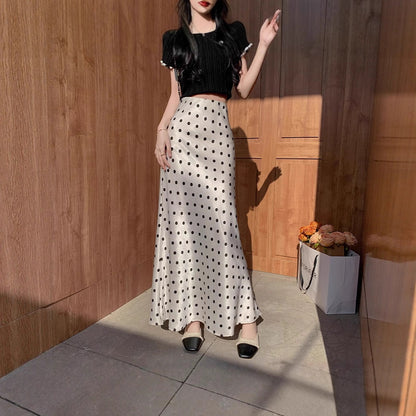 French Polka Dot A-Line Skirt