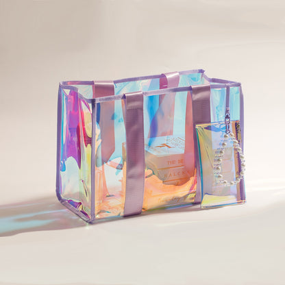 Rainbow Iridescent Clear Tote Bag