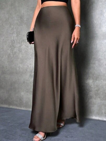 Satin Midi Skirt