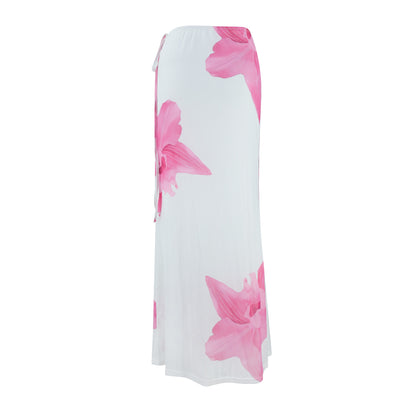 Floral Tie-Waist Maxi Skirt