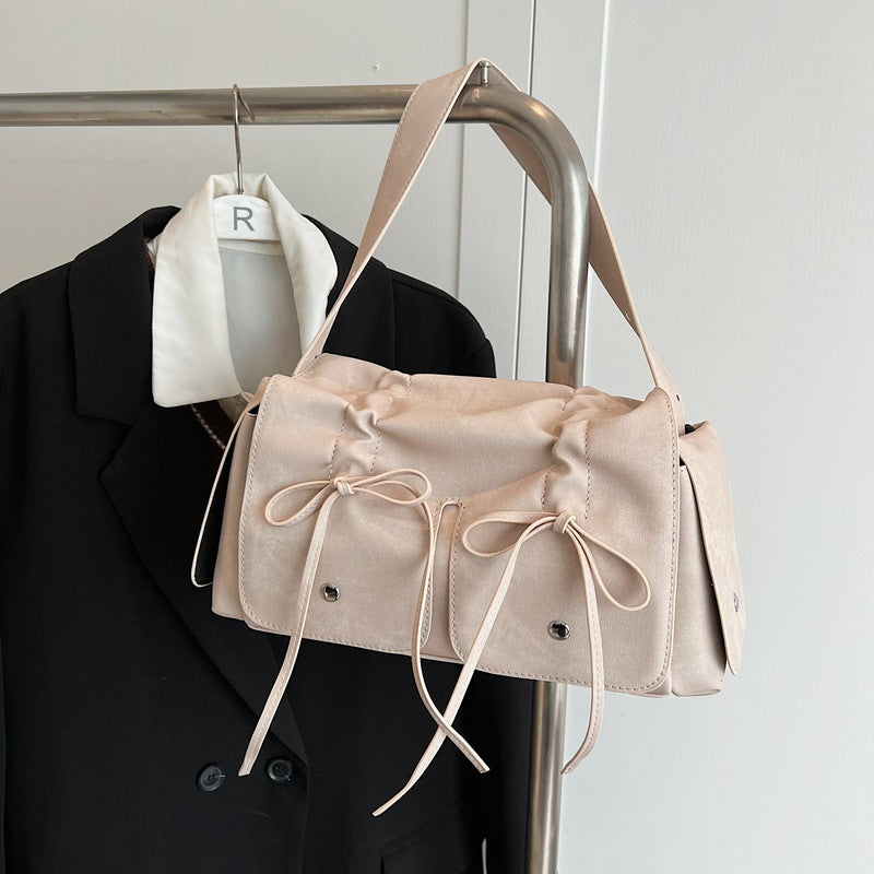 Double Bow Detail Shoulder Bag