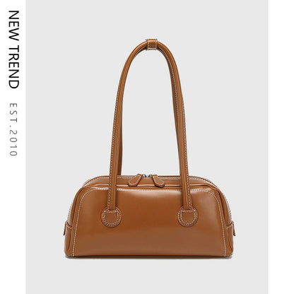 Vintage Vibes Contrast Stitch Shoulder Bag