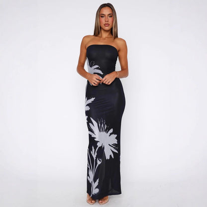 Ocean Breeze Floral Bodycon Maxi Dress