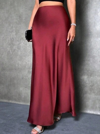 Satin Midi Skirt
