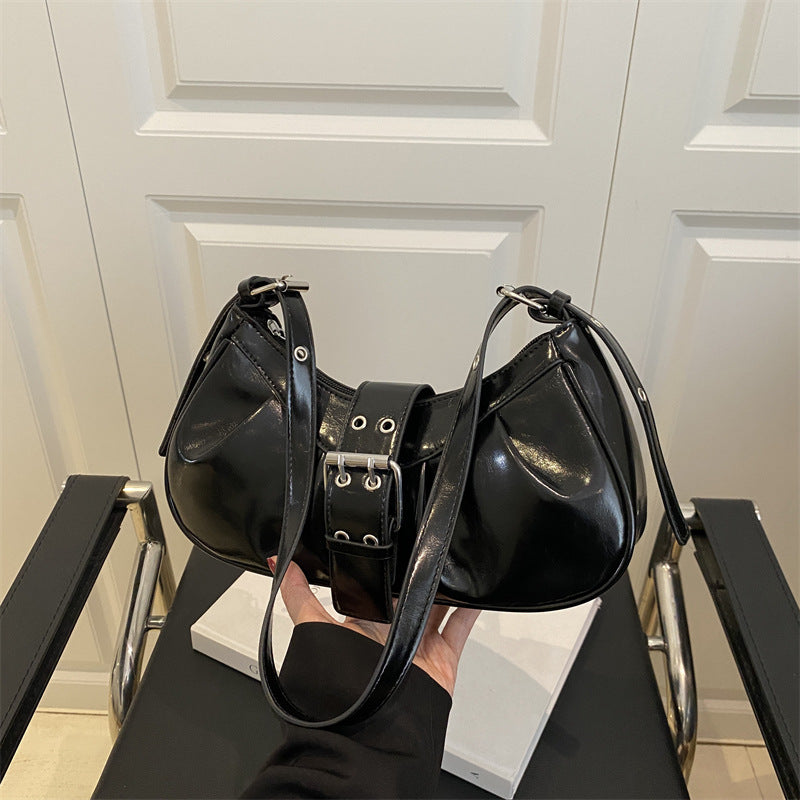 Y2K Inspired Shoulder Bag with Buckle Detail