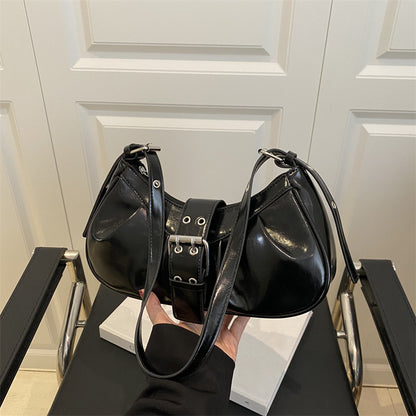 Y2K Inspired Shoulder Bag with Buckle Detail