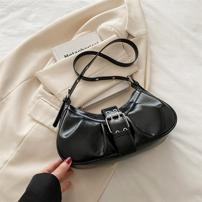 Y2K Inspired Shoulder Bag with Buckle Detail