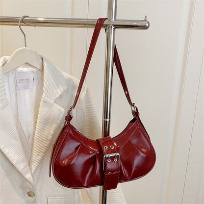 Y2K Inspired Shoulder Bag with Buckle Detail