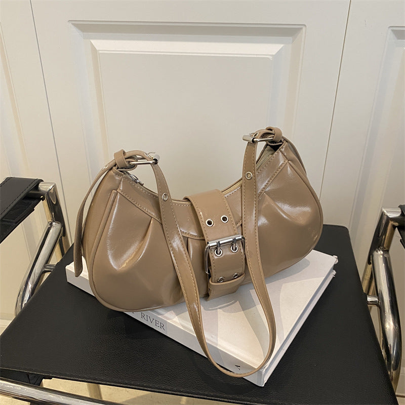 Y2K Inspired Shoulder Bag with Buckle Detail