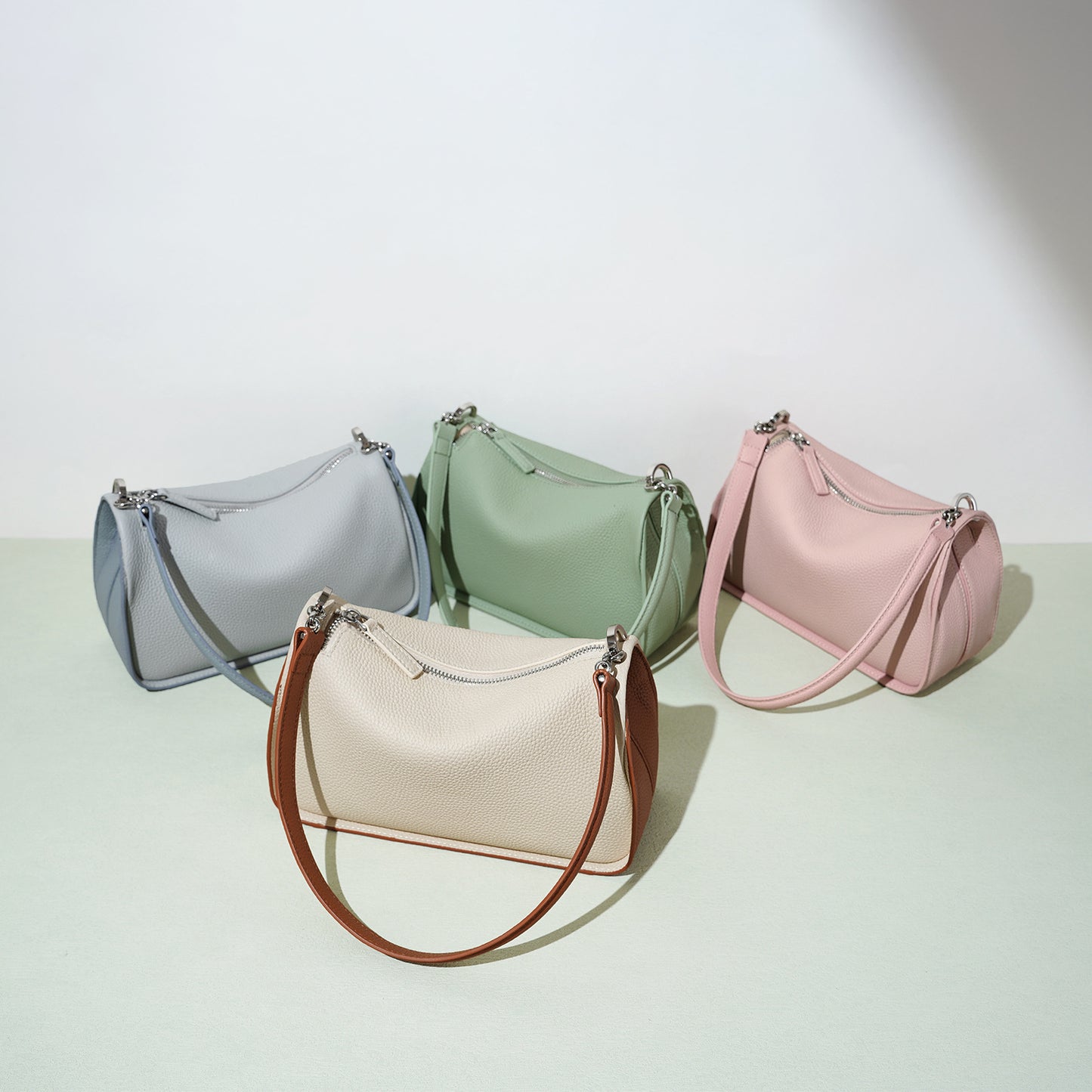 Women's Pastel Shoulder Crossbody Slouchy Bag