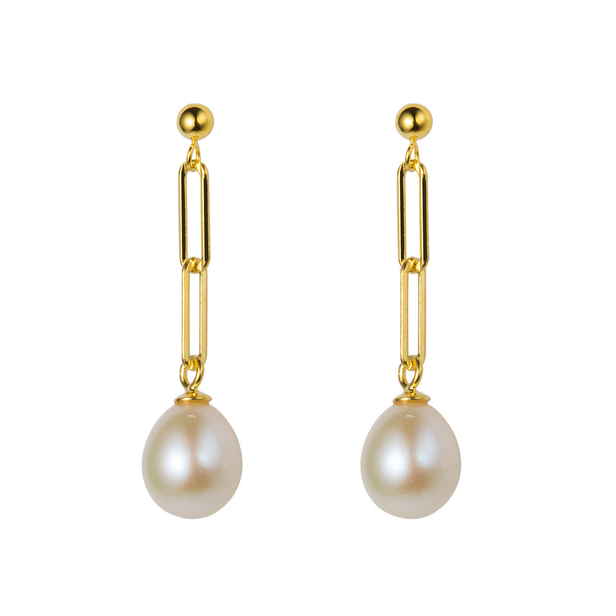Retro Style Chain Graceful Earrings in 925 Sterling Silver or Gold Pearl