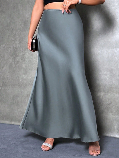 Satin Midi Skirt