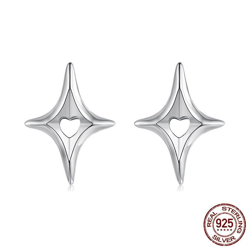 S925 Sterling Silver Star Stud Earrings