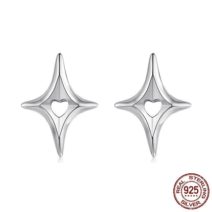 S925 Sterling Silver Star Stud Earrings