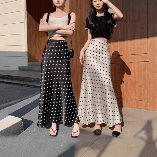 French Polka Dot A-Line Skirt