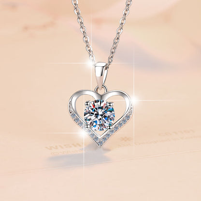 Moissanite Heart Pendant Necklace
