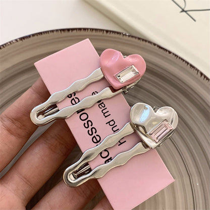 Y2K Metallic Love Heart Hair Clip