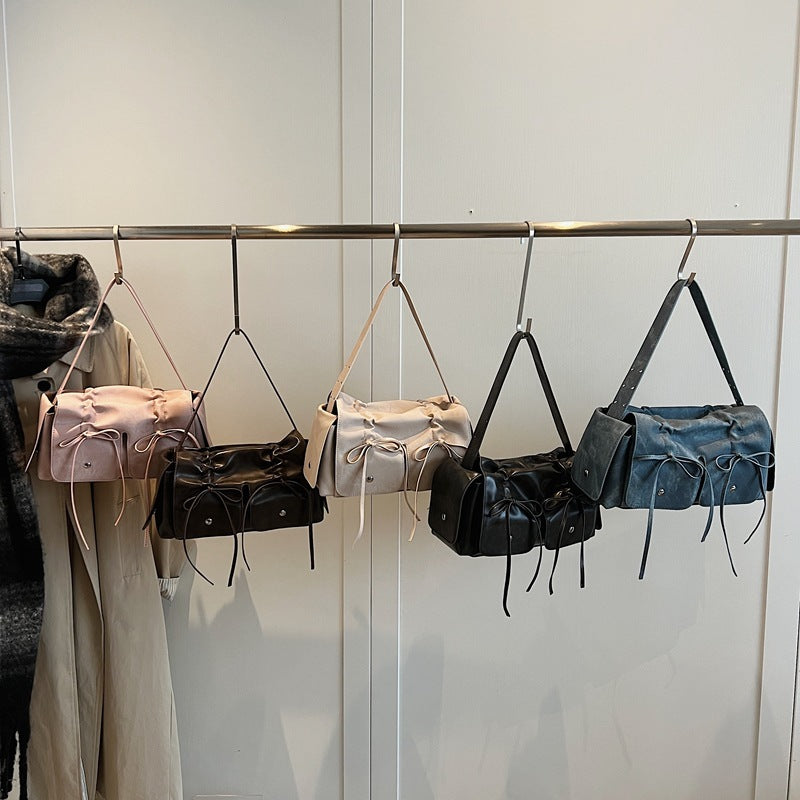 Double Bow Detail Shoulder Bag