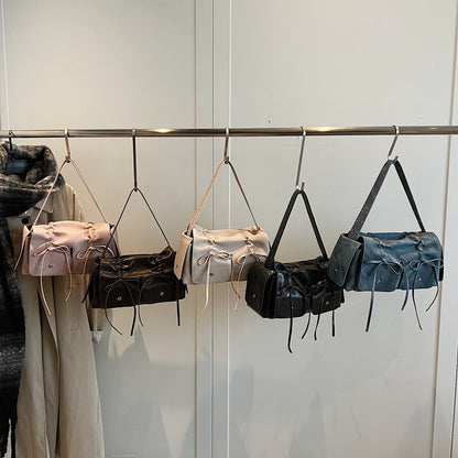 Double Bow Detail Shoulder Bag