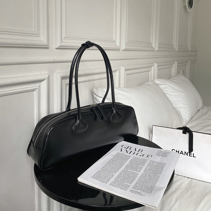 Cowhide Leather Shoulder Bag - Large Capacity