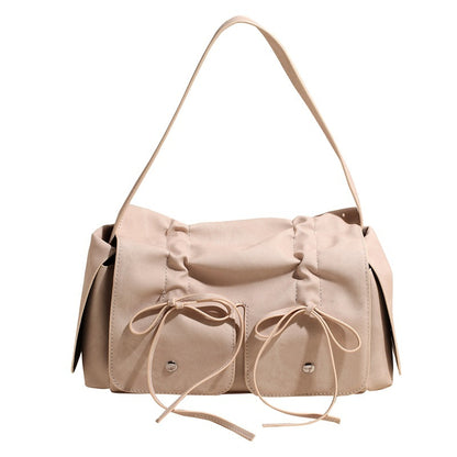 Double Bow Detail Shoulder Bag