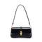 Baguette Shoulder Leather Bag with Twist Lock