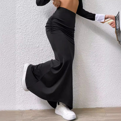 Ruffle Fishtail Knit Skirt