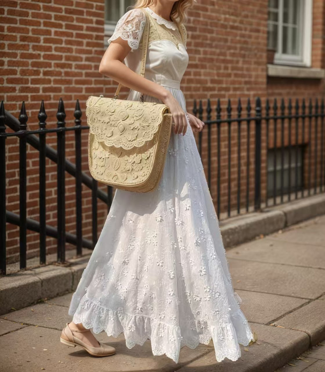 Floral Embroidered Maxi Skirt