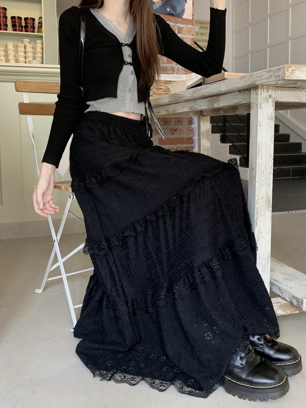 Romantic High Waist A-Line Maxi Skirt