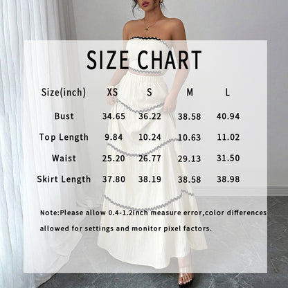 Strapless Tube Top & Flared Ruffle Skirt Set - 2-Piece