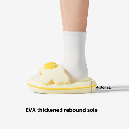 Sunny-Side Up Fried Egg Slide On Slippers