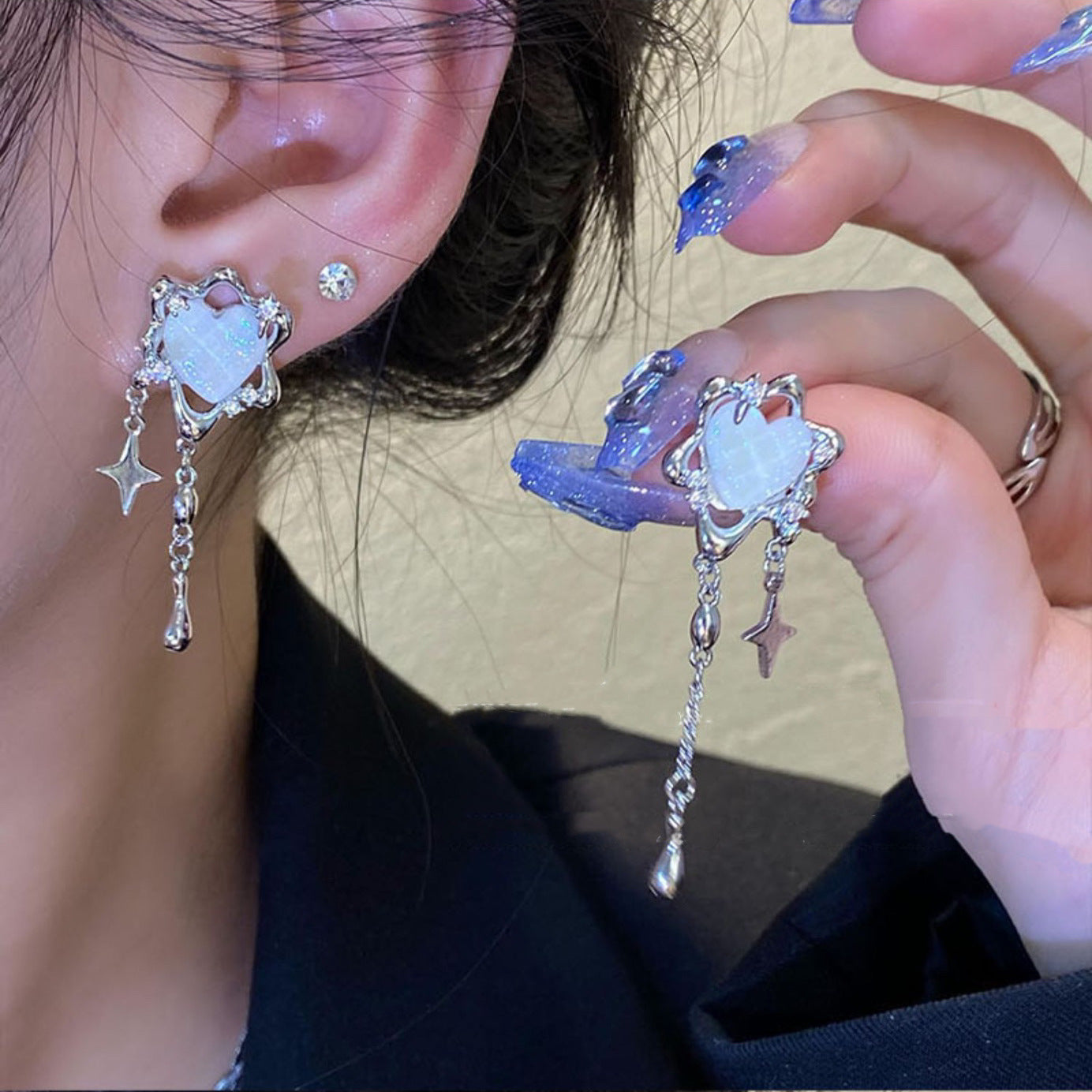Heart Star Tassel Earrings