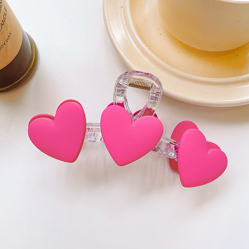 Triple Hearts Hair Claw Clip - Colorful