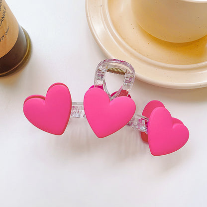 Triple Hearts Hair Claw Clip - Colorful