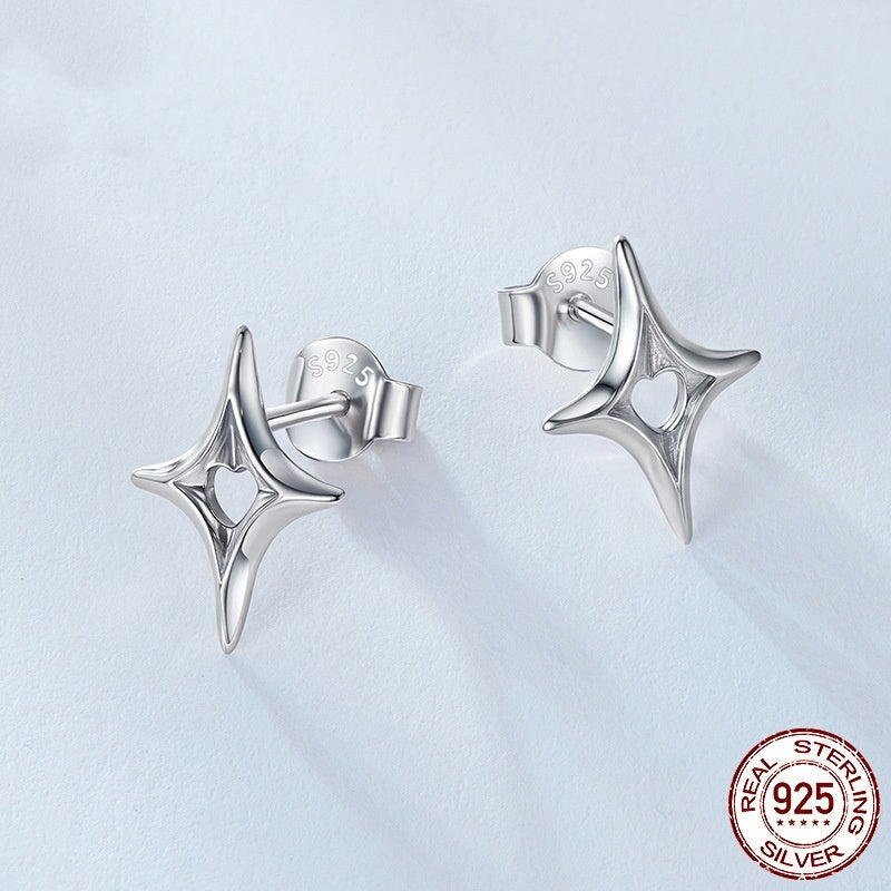 S925 Sterling Silver Star Stud Earrings