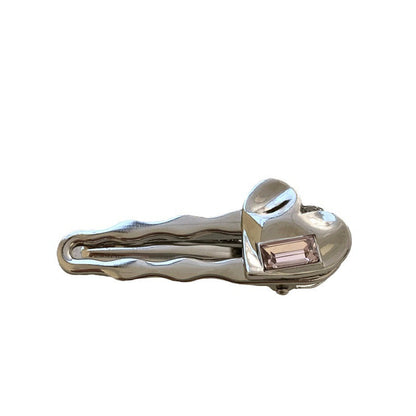 Y2K Metallic Love Heart Hair Clip