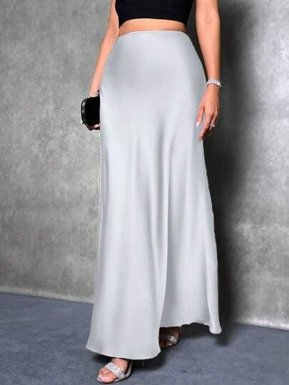 Satin Midi Skirt