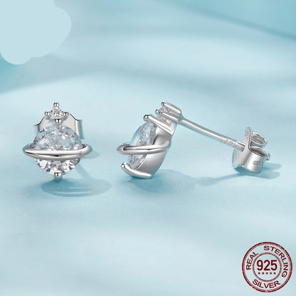 Planet Zircon Earrings - S925 Sterling Silver