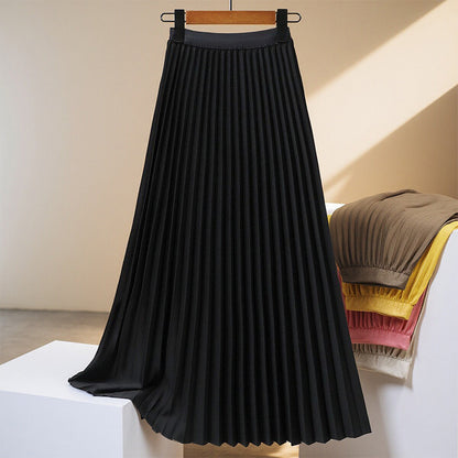 Pleated High Waist Midi Skirt