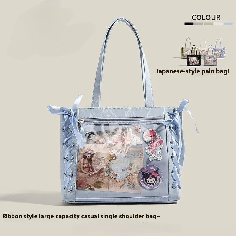 Corset Bow Ita Bag - Transparent Pocket Tote