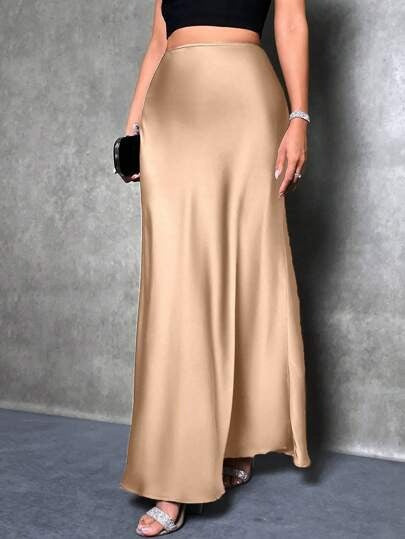 Satin Midi Skirt