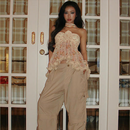 Floral Chiffon Tube Top