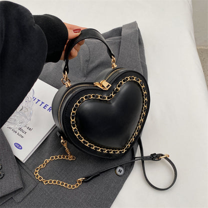 Heart Chain Shoulder Bag - Large Capacity