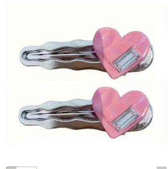 Y2K Metallic Love Heart Hair Clip