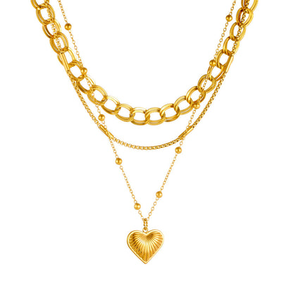 Women's Stainless Steel Necklace With Heart Pendant